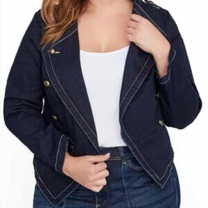 Love & Legend Denim Military Jacket Plus Size 18